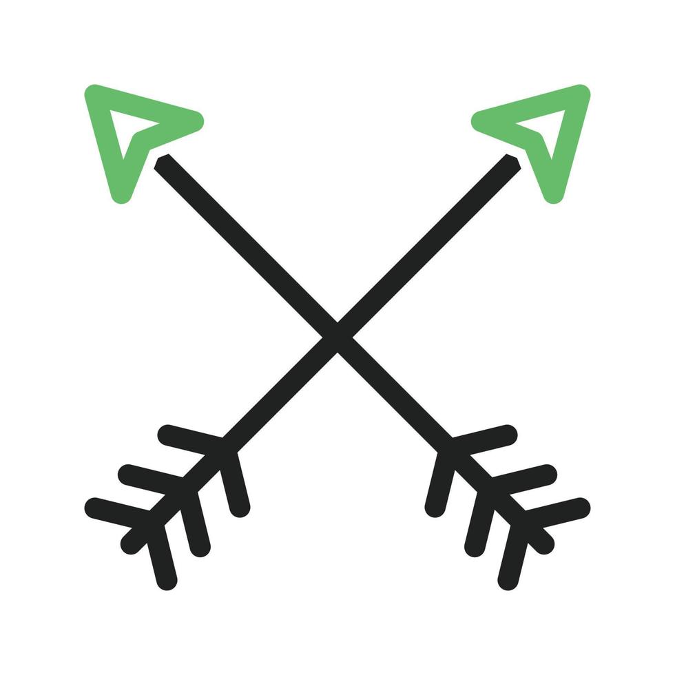 Arrows Line Green and Black Icon vector