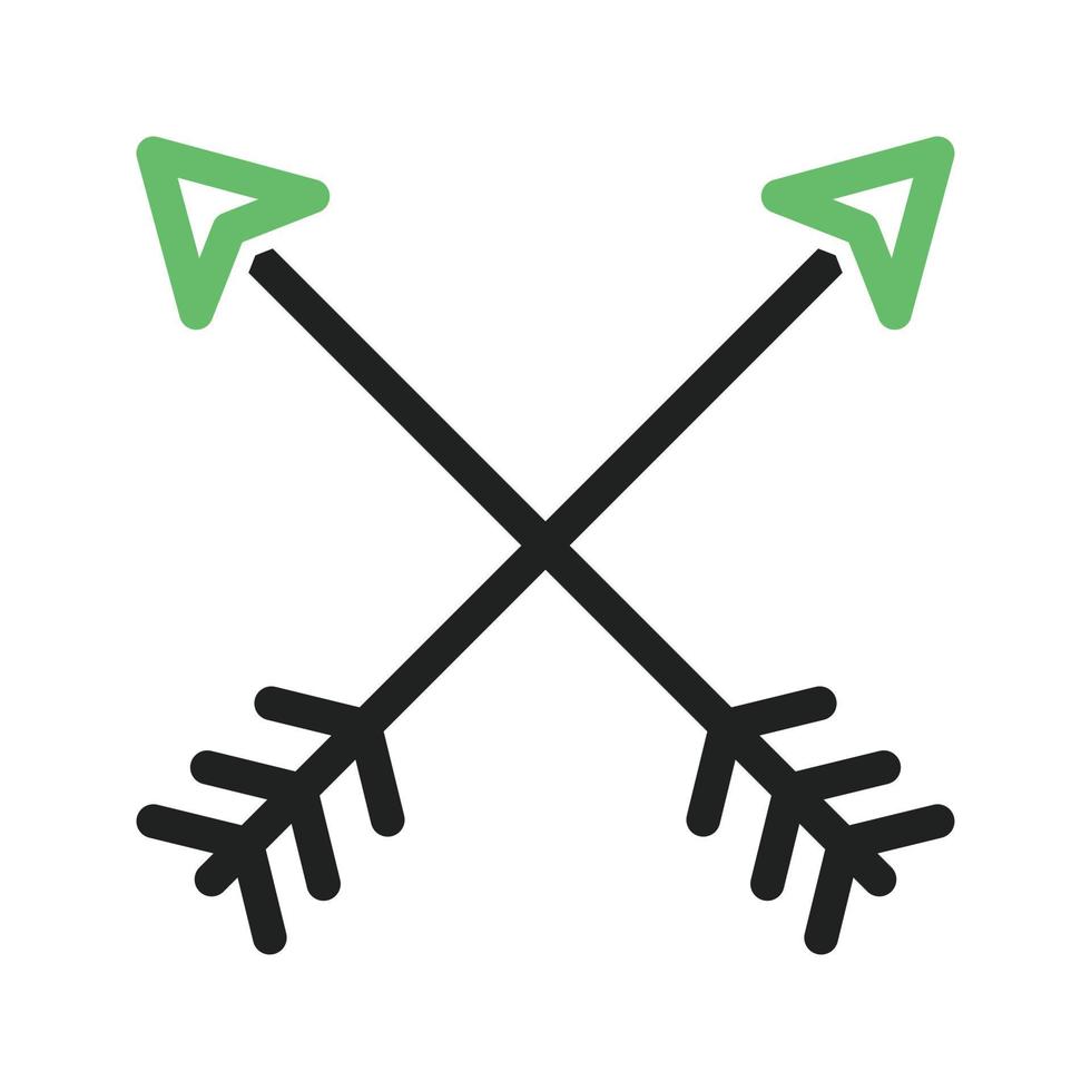 Arrows Line Green and Black Icon vector