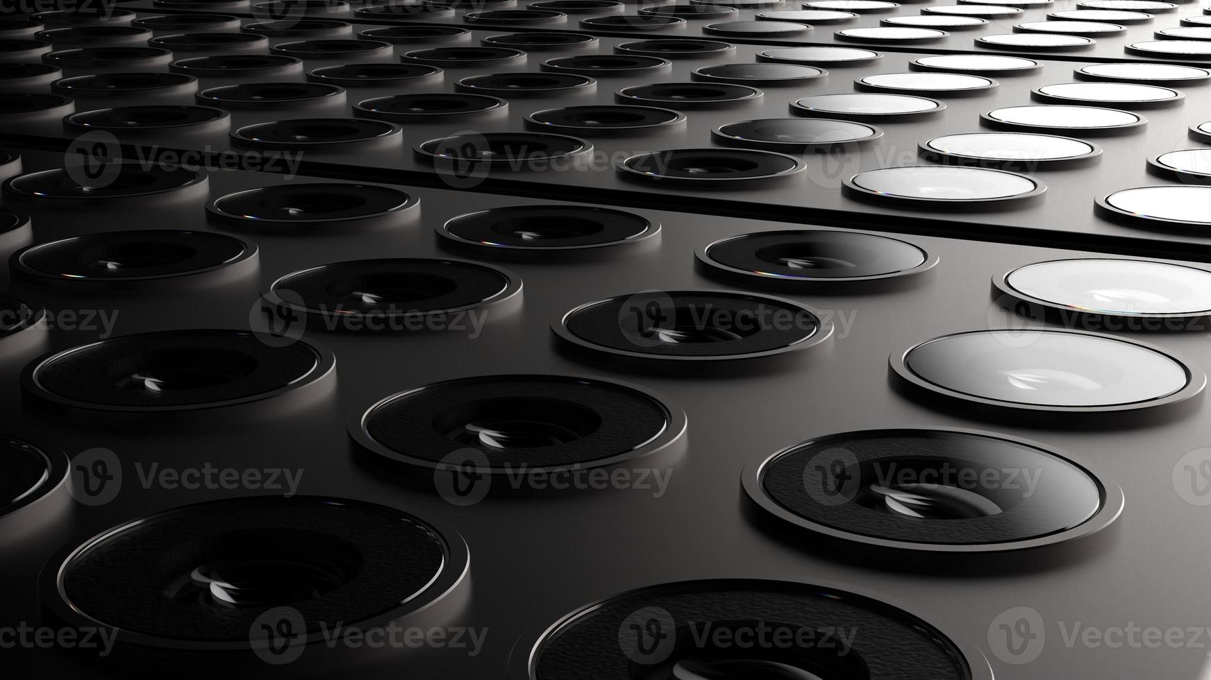 lenses of mobile devices on a huge scale. illustration on the theme of the variety of cameras in smartphones photo