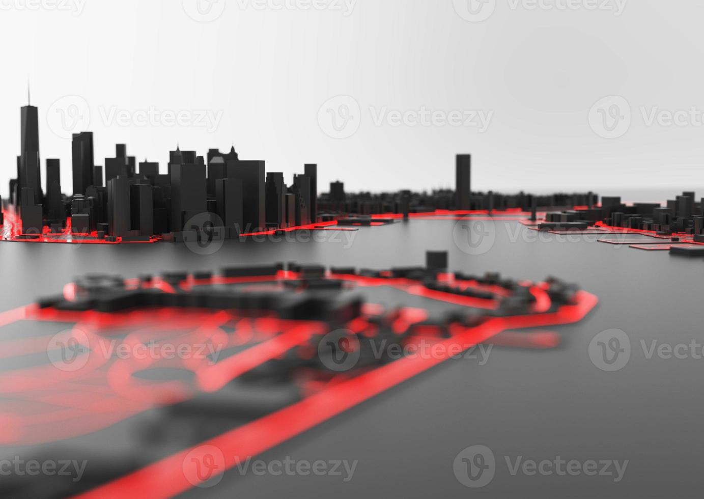 big city top view. illustration in casual graphic design. fragment hong kong 3d render photo