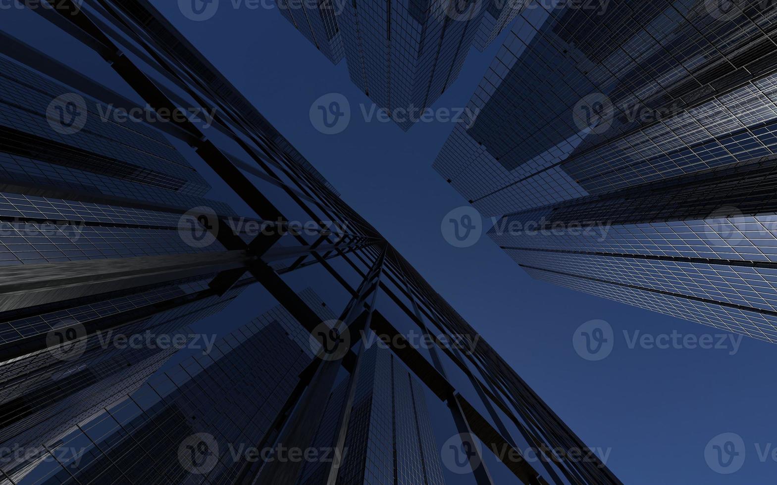 modern high-rise buildings against the sky. 3d illustration on the theme of business success and technology photo