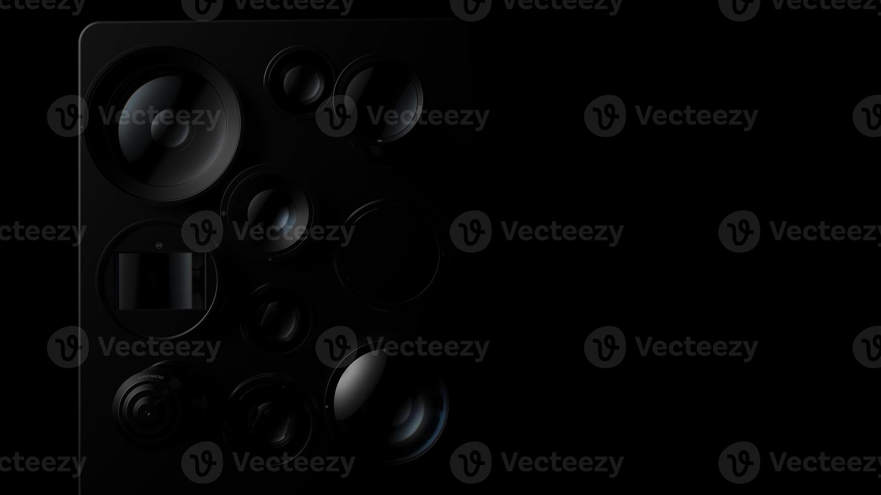 variety of lenses on your phone. an allegorical illustration of the variety and popularity of mobile photography technology photo