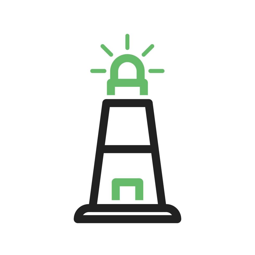 Lighthouse Line Green and Black Icon vector