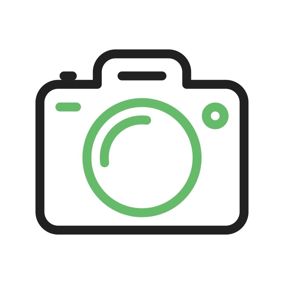 Camera Line Green and Black Icon vector