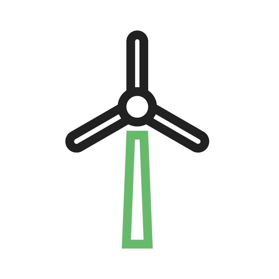 Windmill Line Green and Black Icon vector