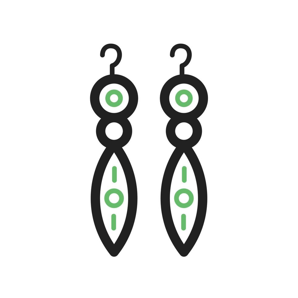 Earrings I Line Green and Black Icon vector