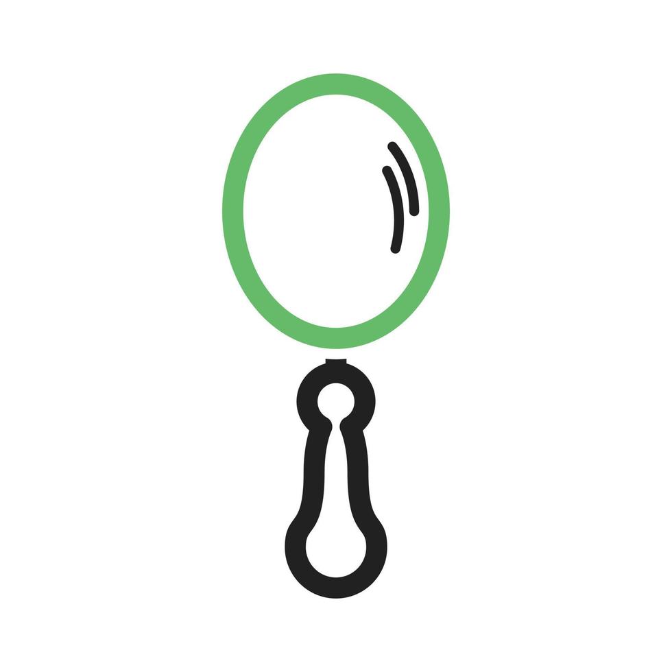 Hand Mirror Line Green and Black Icon vector