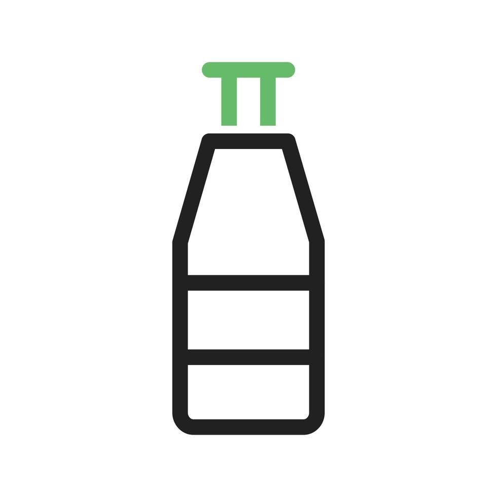 Bottle I Line Green and Black Icon vector