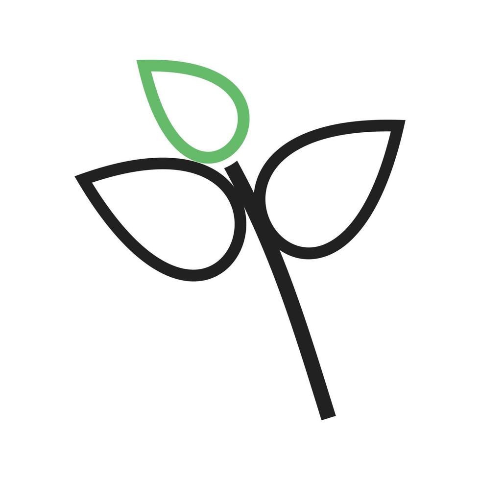 Leaves Line Green and Black Icon vector