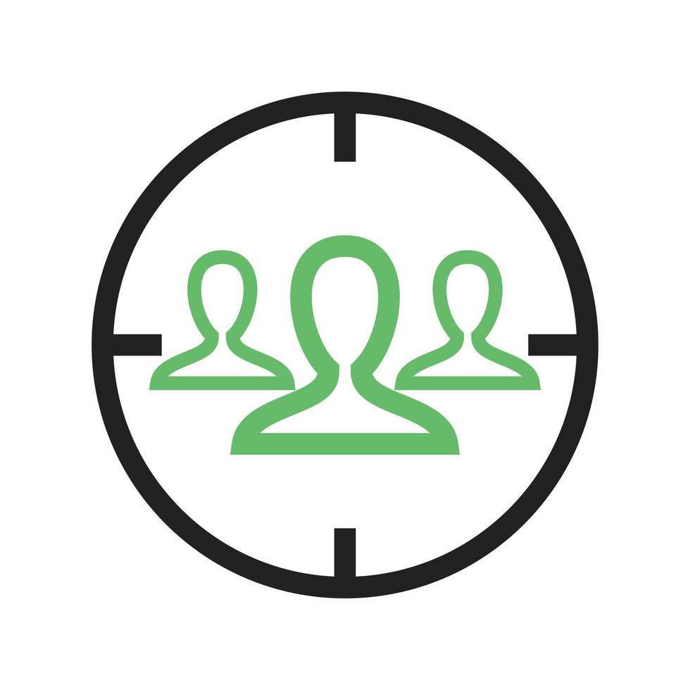 Target Audience Line Green and Black Icon vector