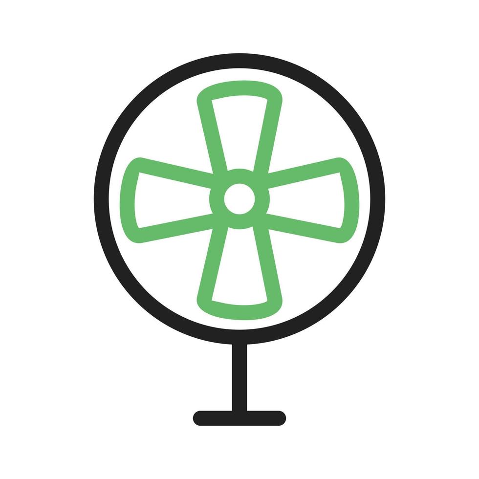 Electric Fan Line Green and Black Icon vector