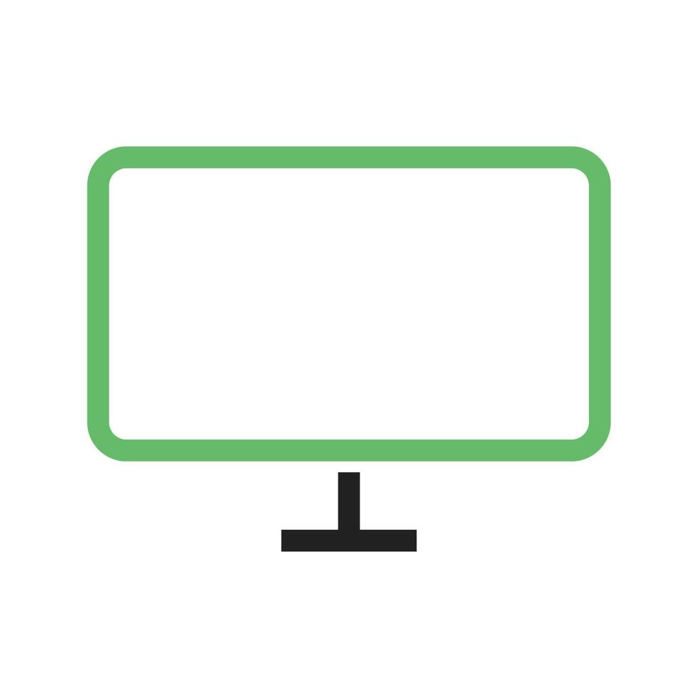 LCD Screen Line Green and Black Icon vector