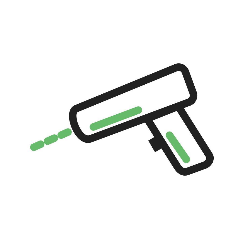 Drill Machine Line Green and Black Icon vector