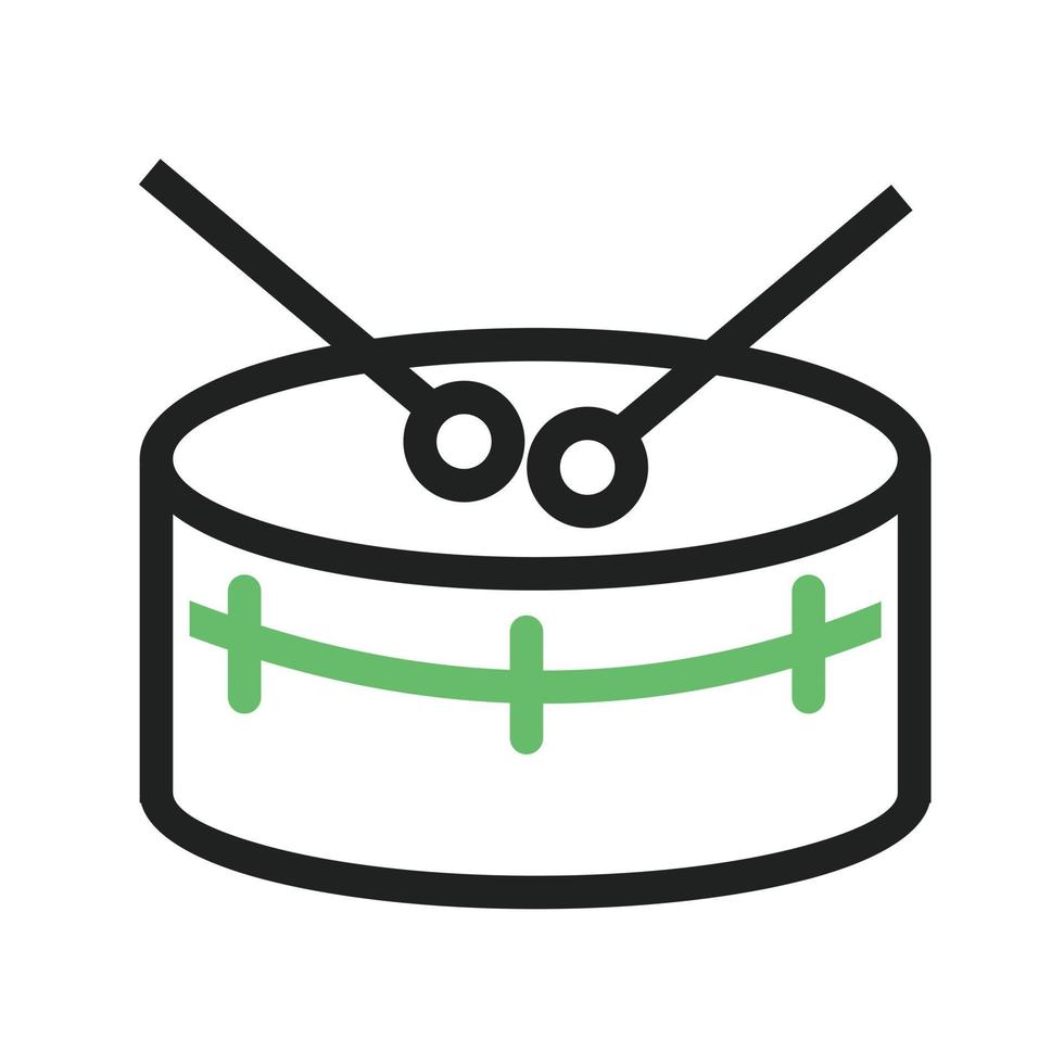 Snare Drum Line Green and Black Icon vector