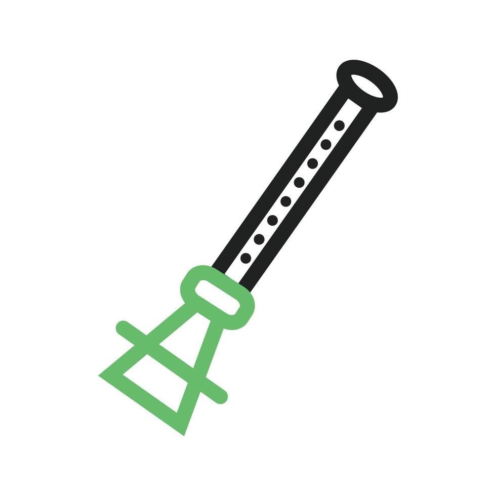 línea de flauta icono verde y negro vector