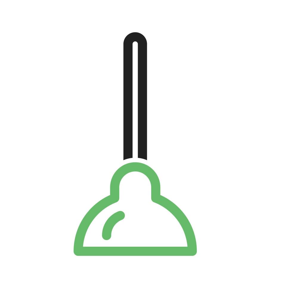 Plunger Line Green and Black Icon vector