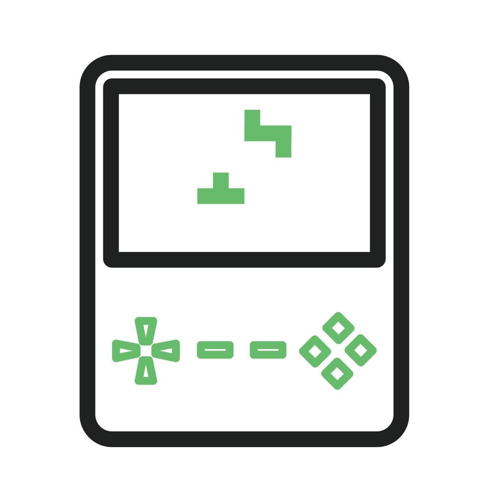 línea de juego de ladrillo icono verde y negro vector