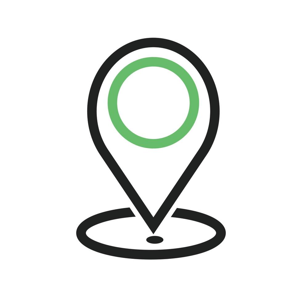 Marked Location Line Green and Black Icon vector