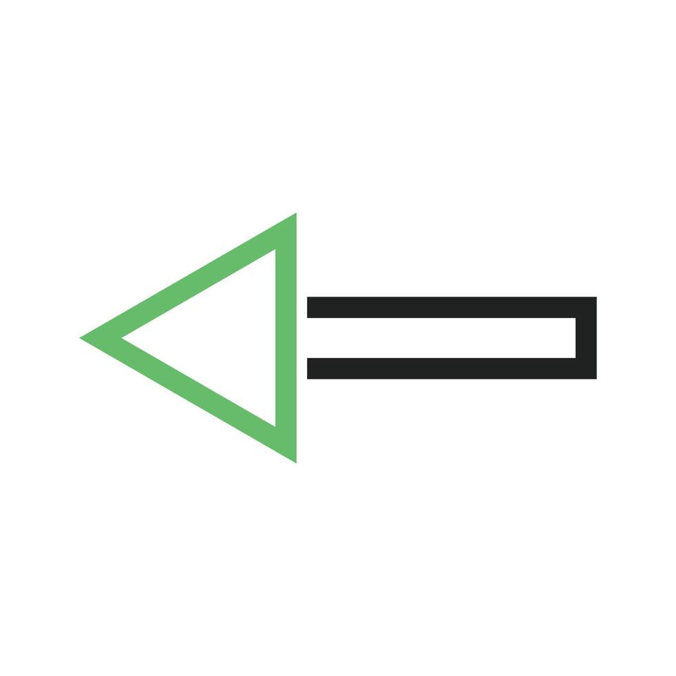 Left Arrow Line Green and Black Icon vector