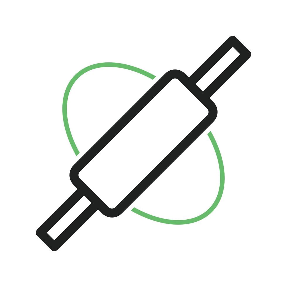 Rolling Dough Line Green and Black Icon vector