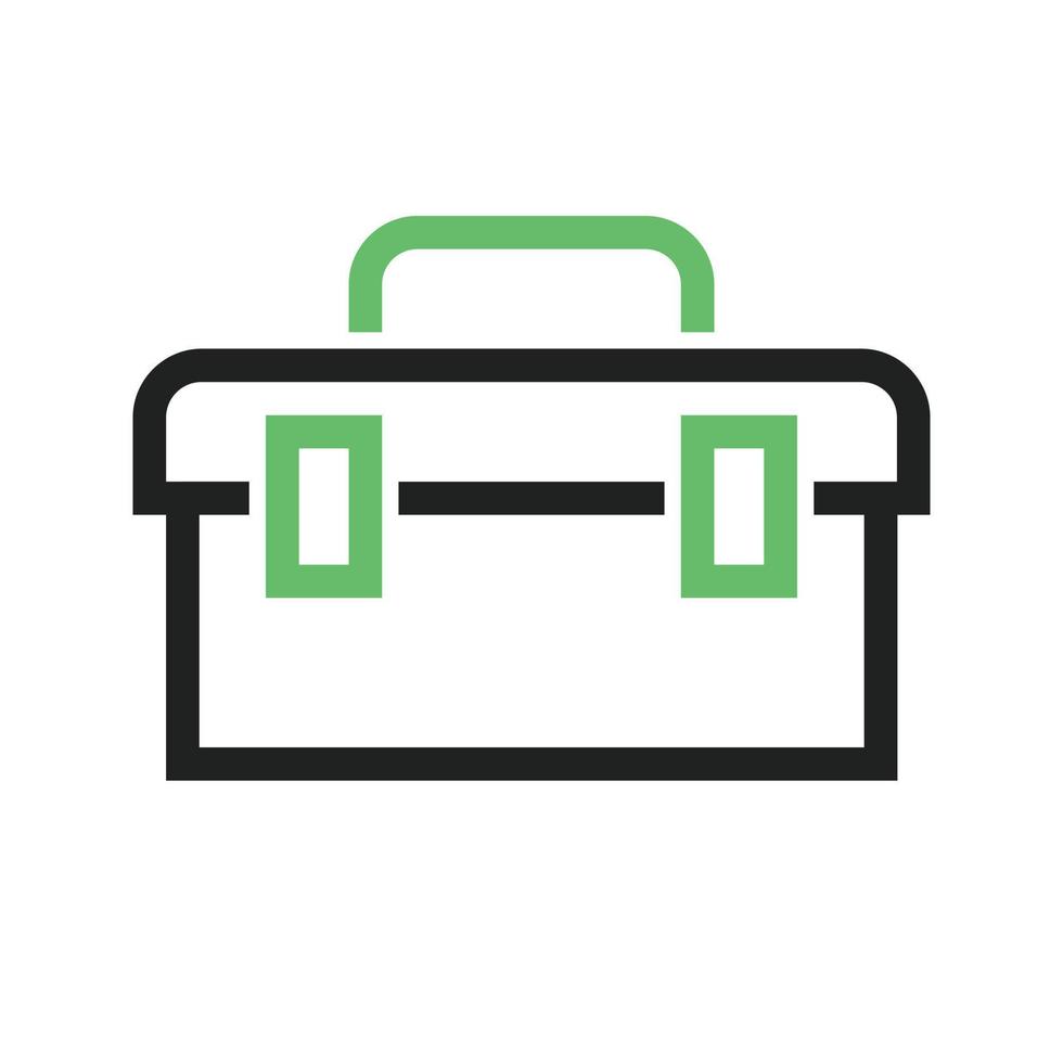 Toolbox Line Green and Black Icon vector