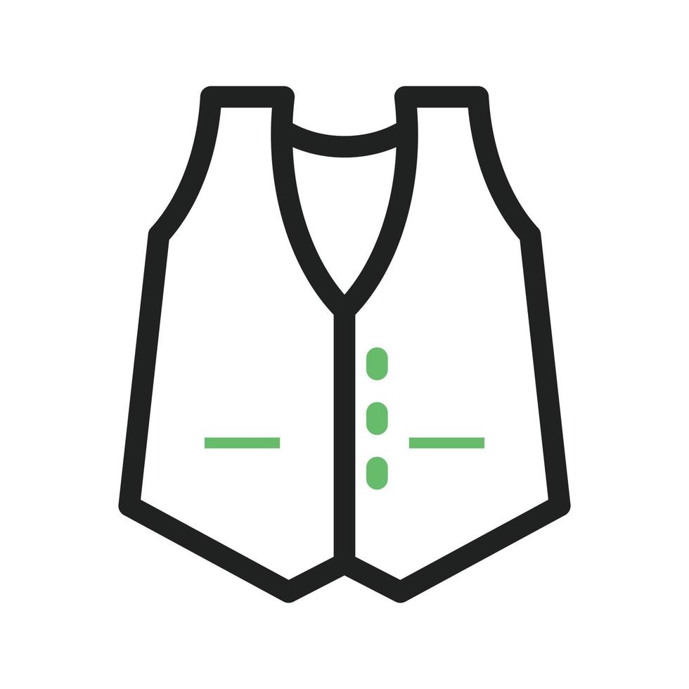 Jacket Line Green and Black Icon vector