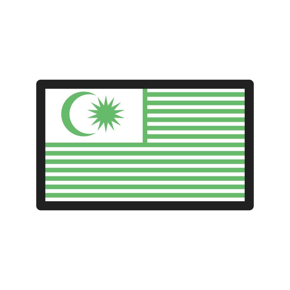 Malaysia Line Green and Black Icon vector