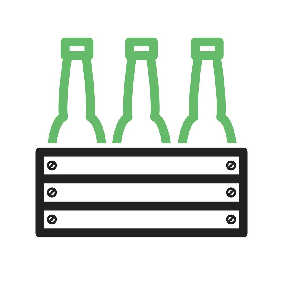 Beer Bottles Line Green and Black Icon vector