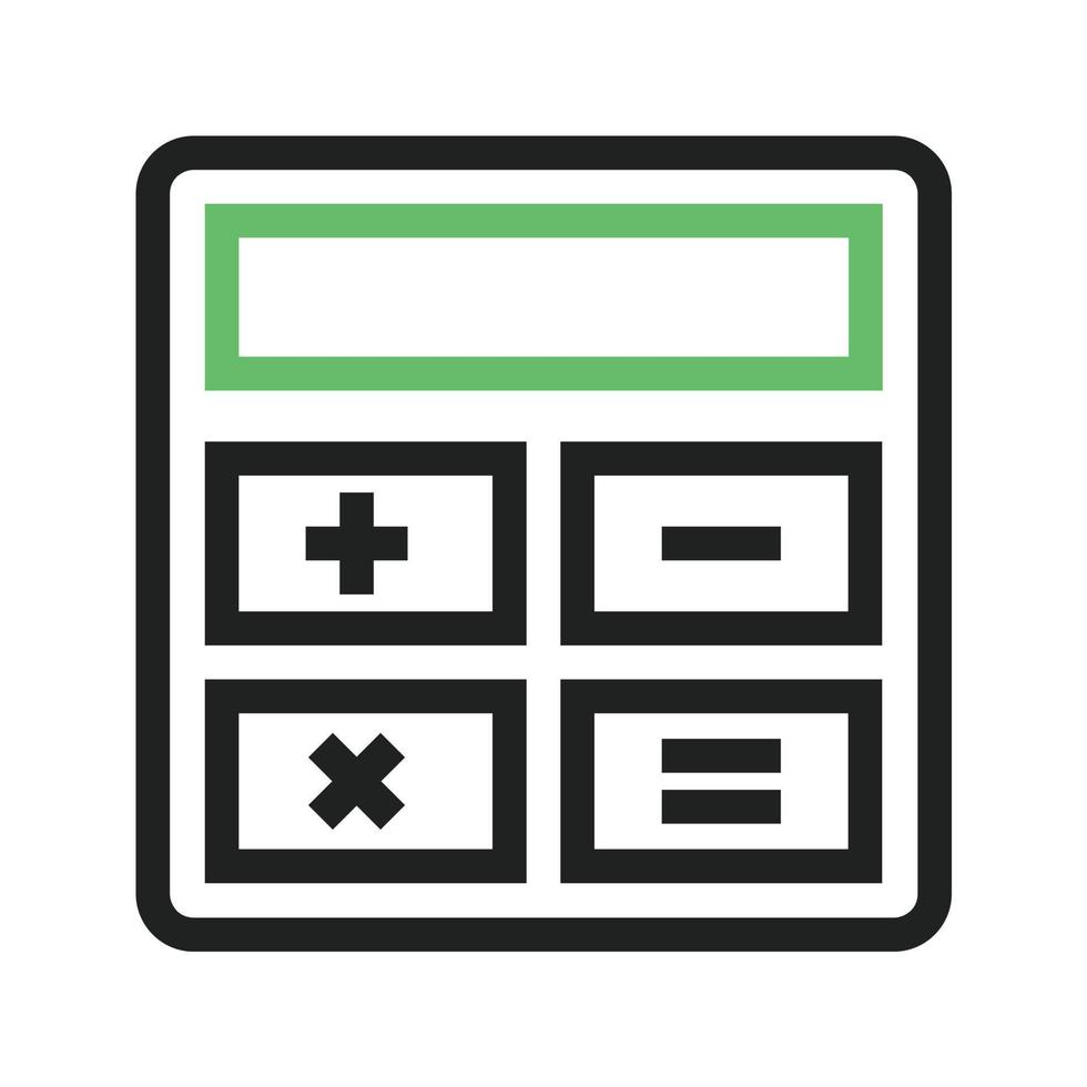 Calculator Line Green and Black Icon vector