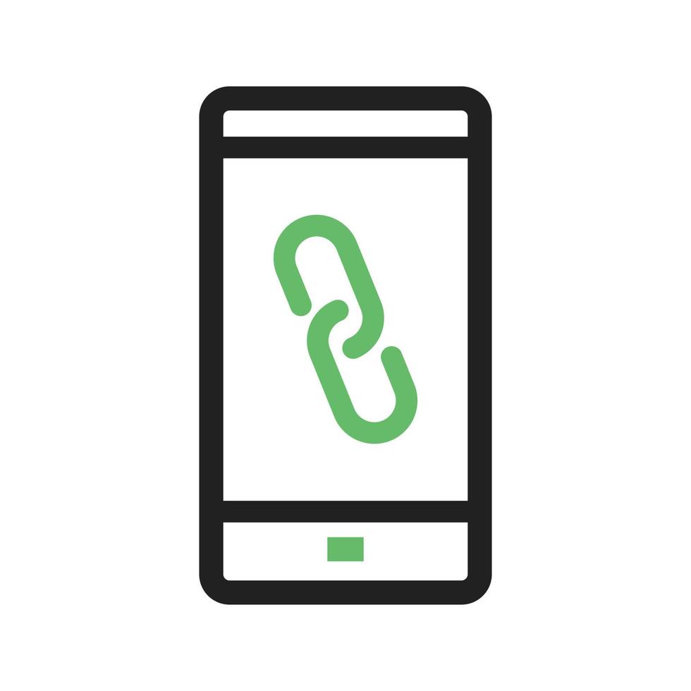 línea móvil conectada icono verde y negro vector