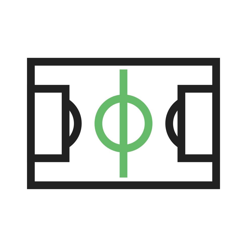 línea de fútbol icono verde y negro vector