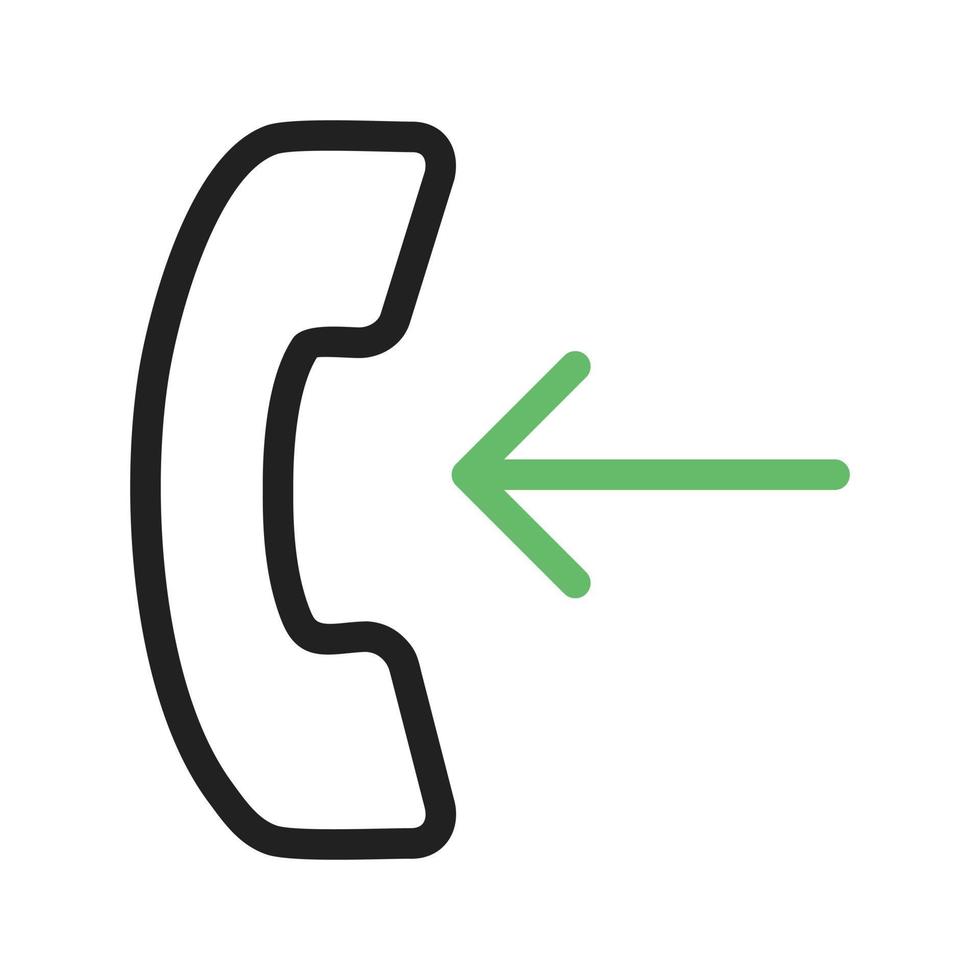 Incoming Call Line Green and Black Icon vector