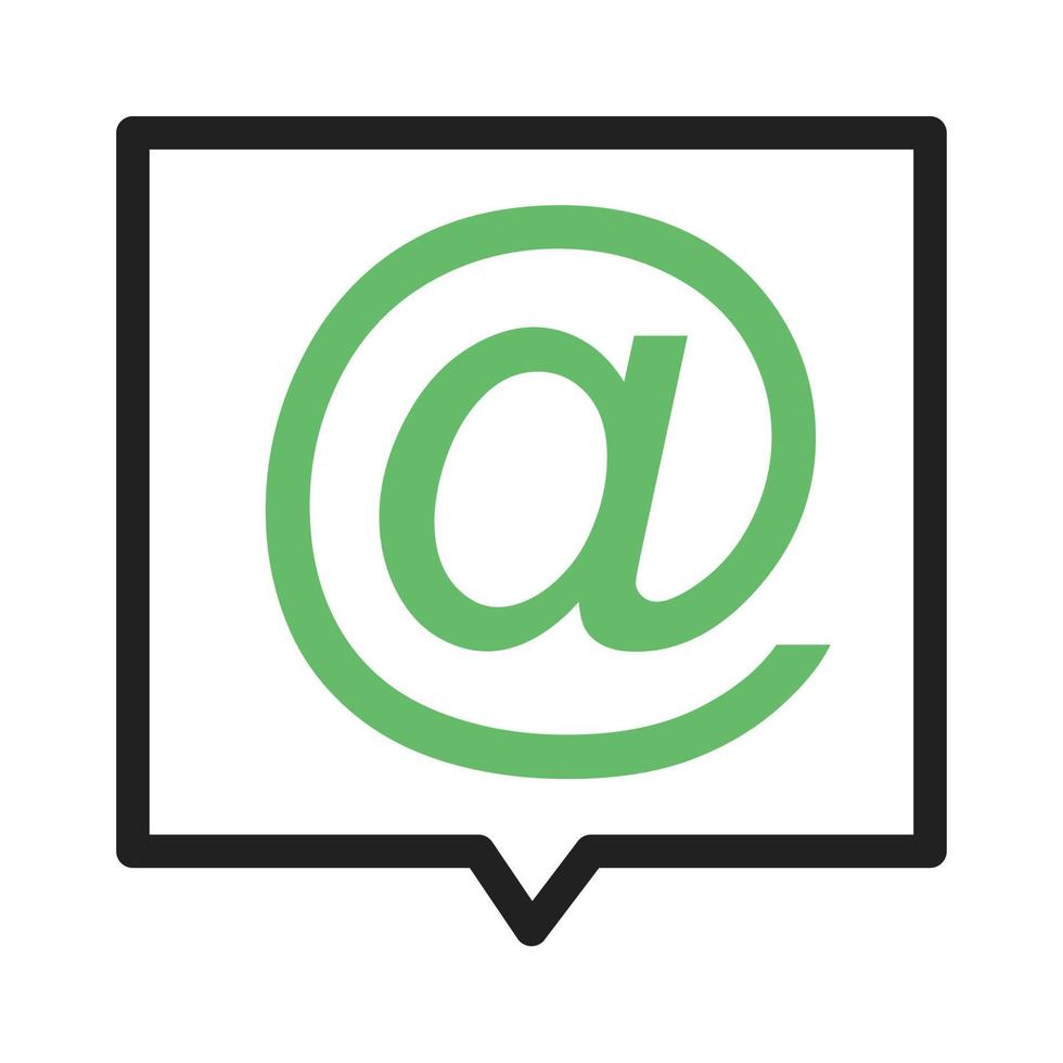 Email II Line Green and Black Icon vector