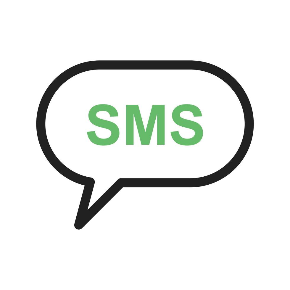 SMS Bubble Line Green and Black Icon vector