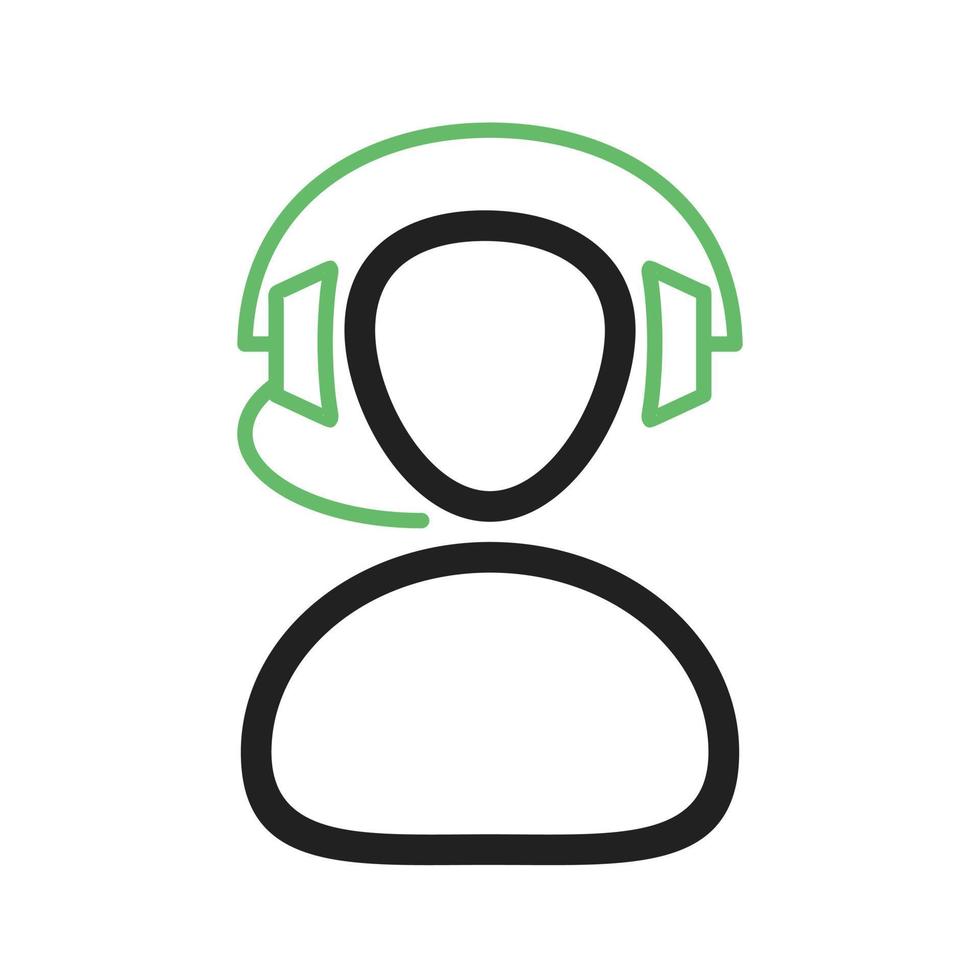 Call Center Agent Line Green and Black Icon vector