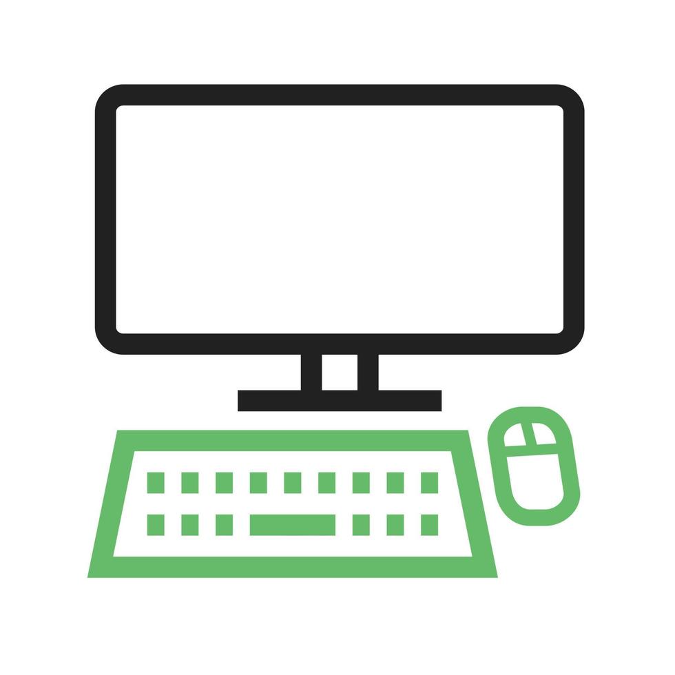 Computer Line Green and Black Icon vector
