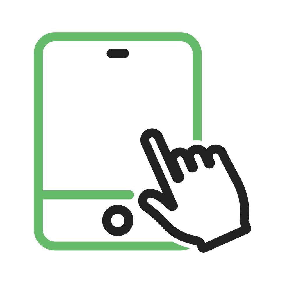 Touch Device I Line Green and Black Icon vector