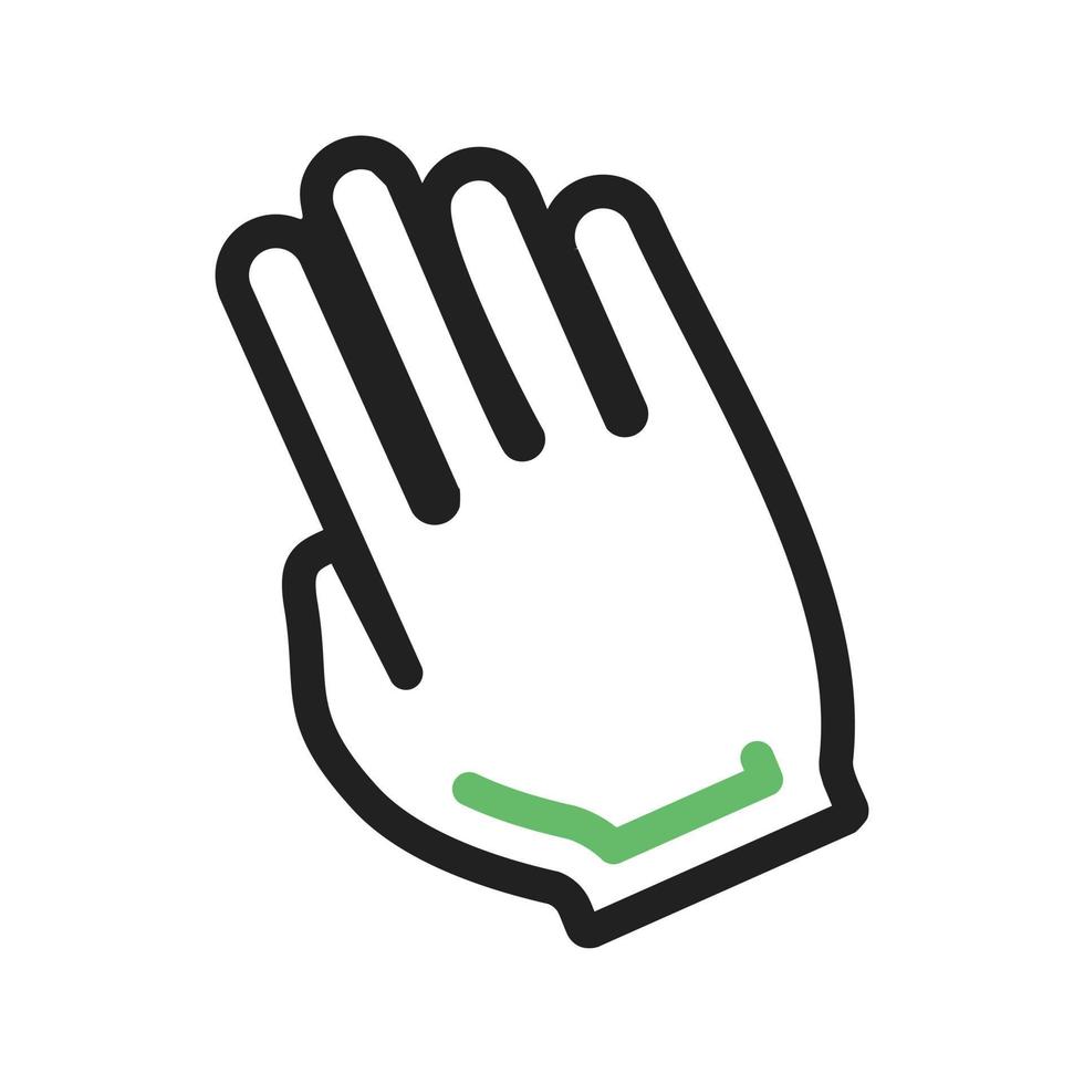 Tilted Hand Line Green and Black Icon vector