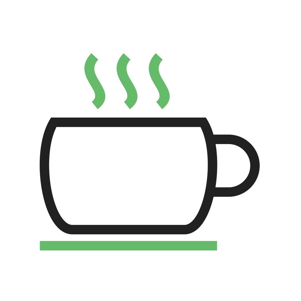 Warm Tea Line Green and Black Icon vector