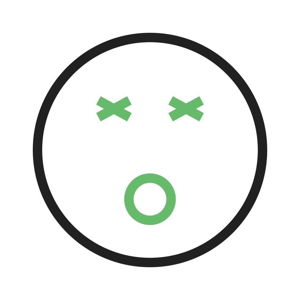 Dizzy Line Green and Black Icon vector