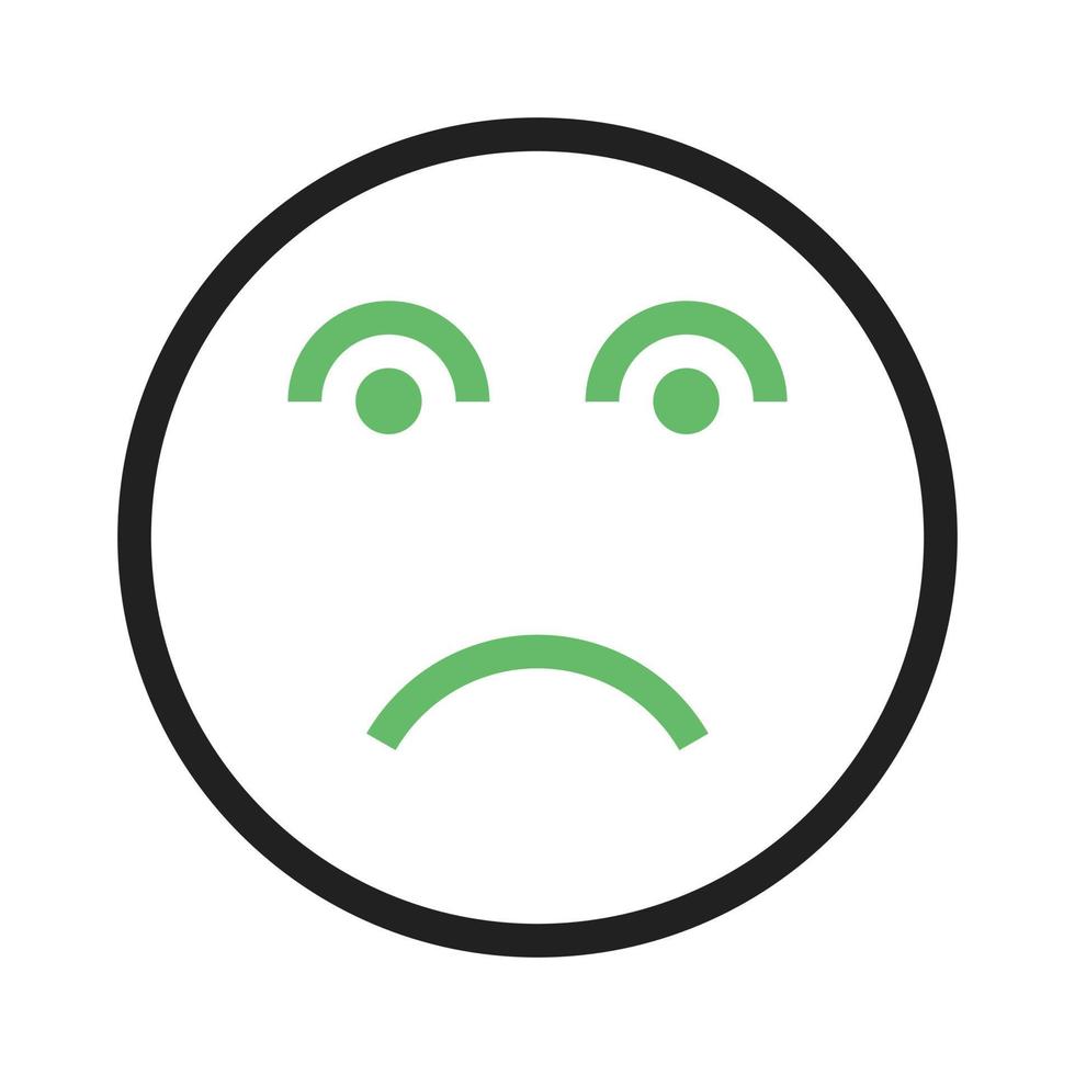 Disappointed Line Green and Black Icon vector