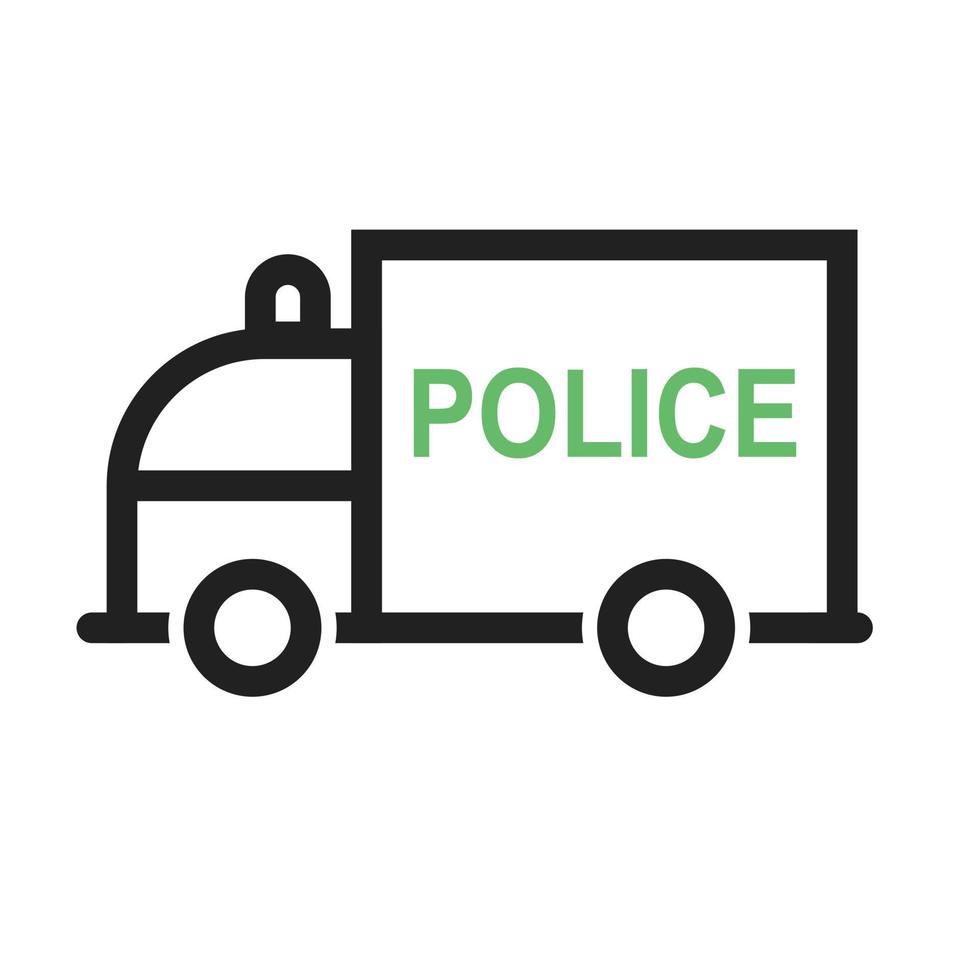 Police Van Line Green and Black Icon vector