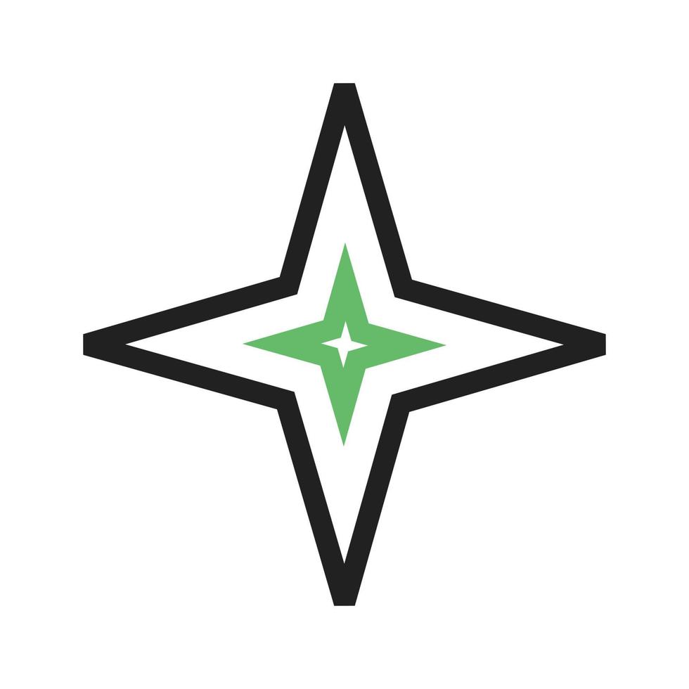 Star II Line Green and Black Icon vector