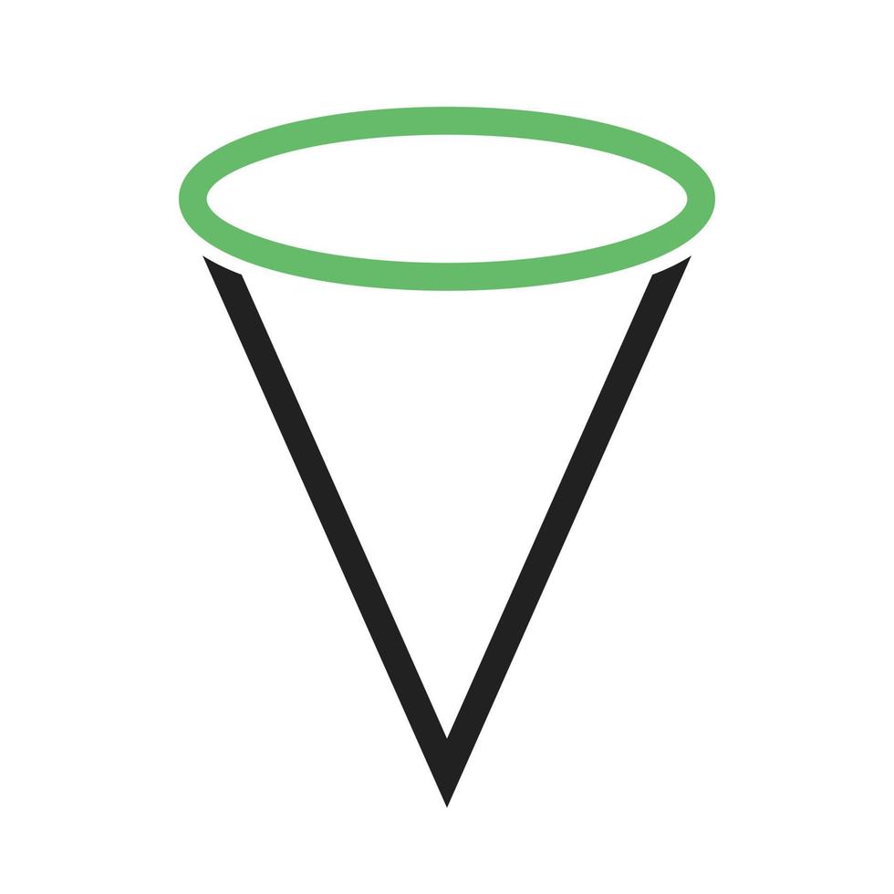 Cone Line Green and Black Icon vector