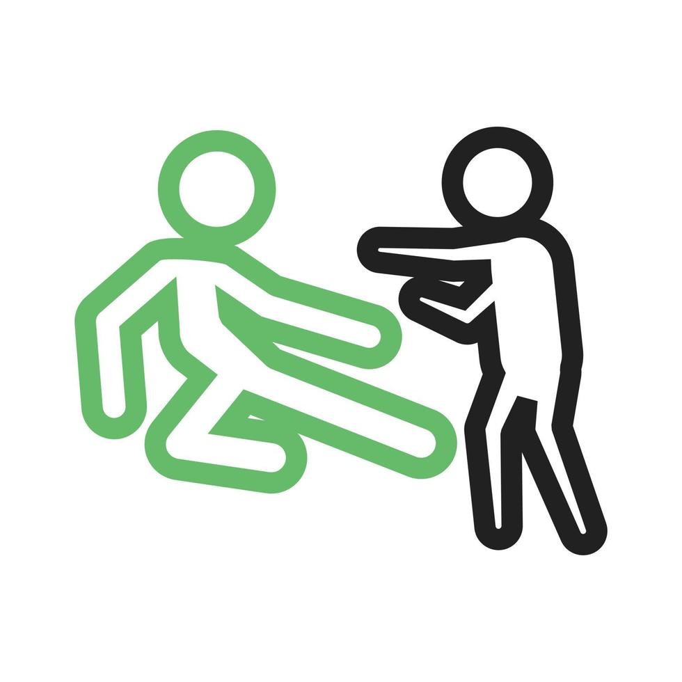 Fighting Line Green and Black Icon vector