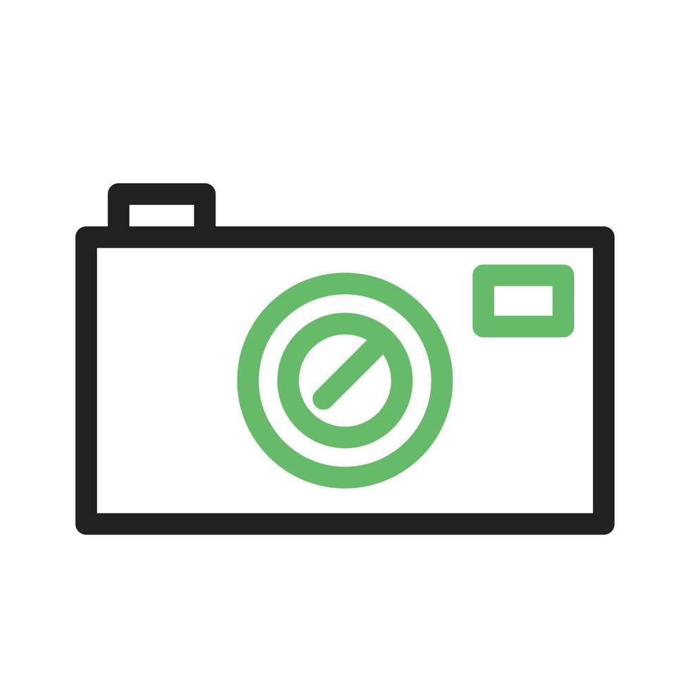 Camera Line Green and Black Icon vector