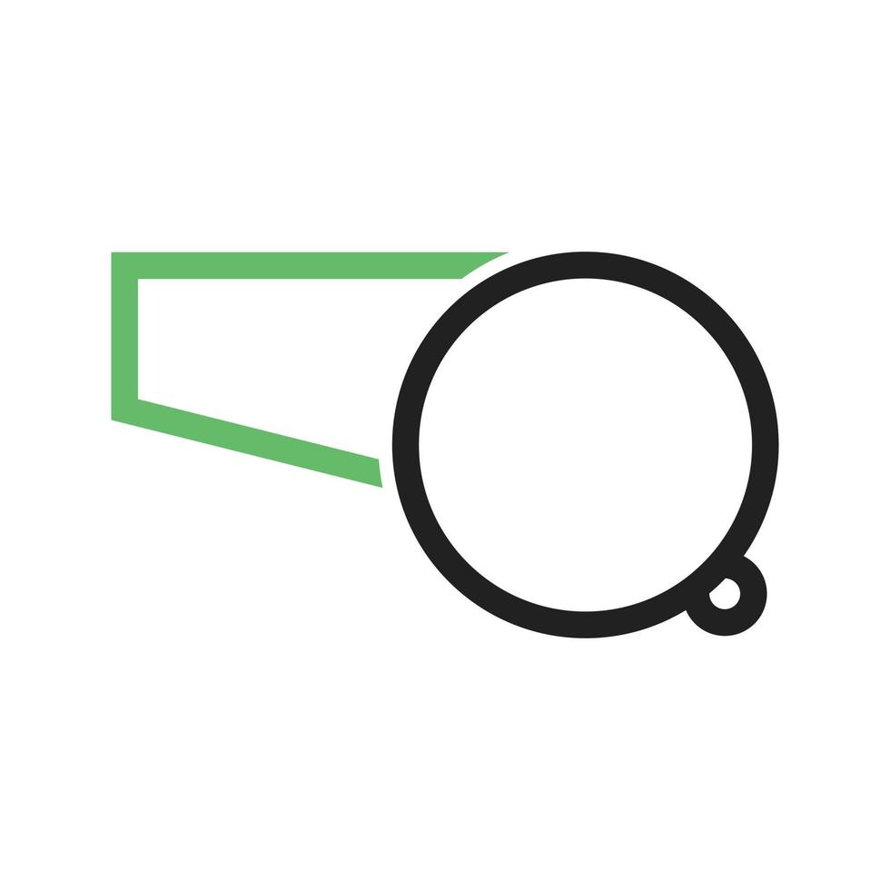 Whistle Line Green and Black Icon vector