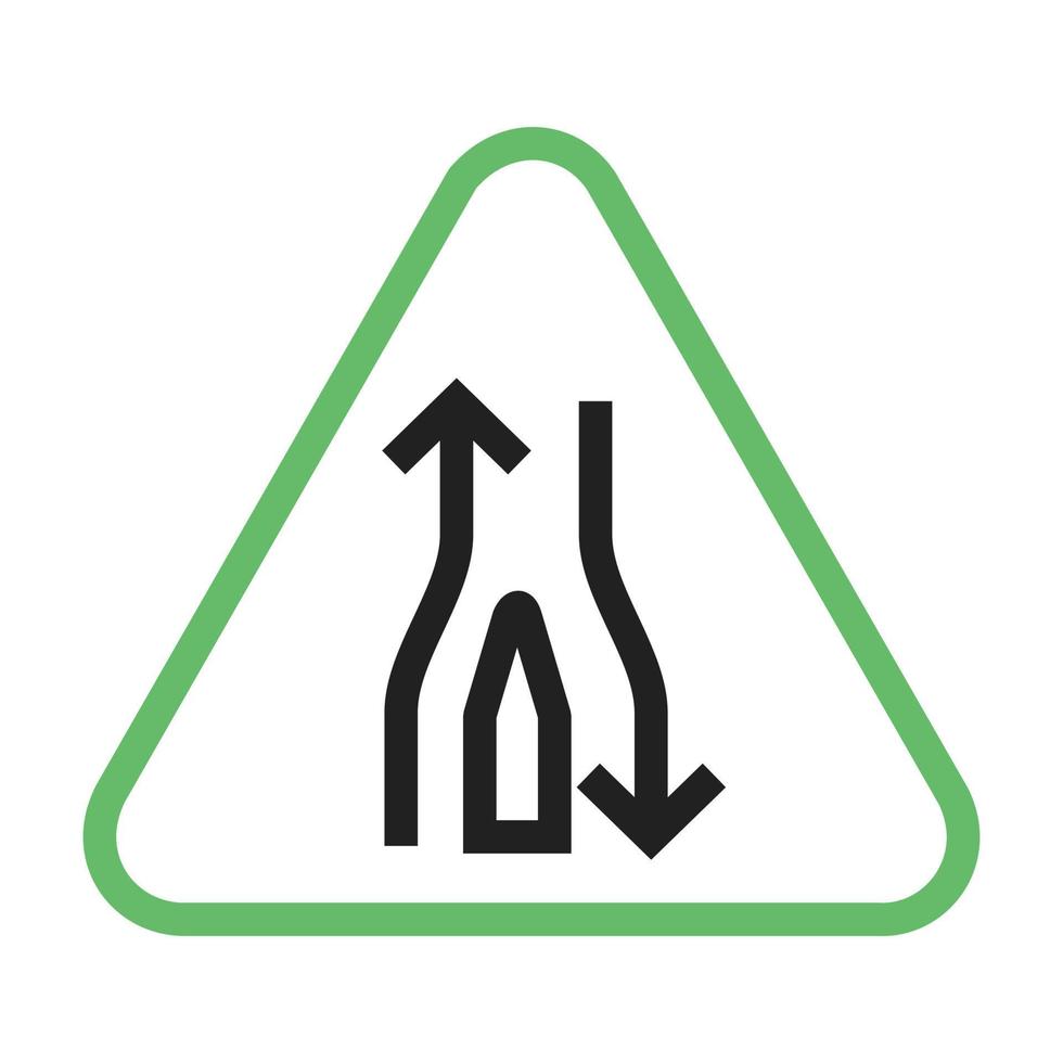 Single lane ahead Line Green and Black Icon vector