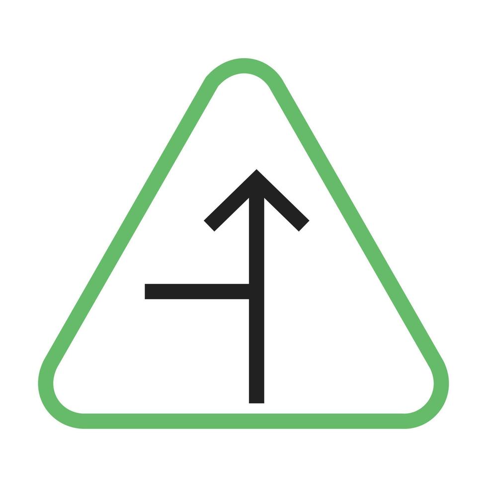 Side road Left Line Green and Black Icon vector