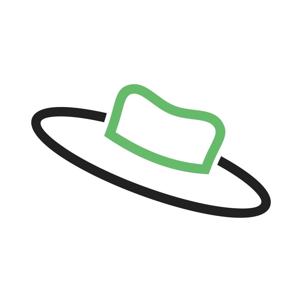 Hat V Line Green and Black Icon vector